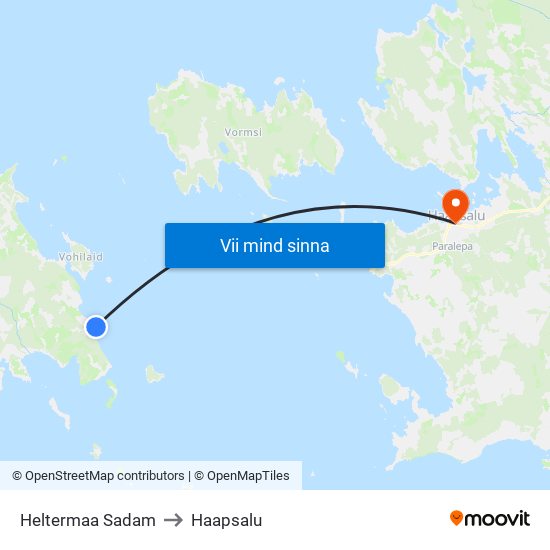 Heltermaa Sadam to Haapsalu map