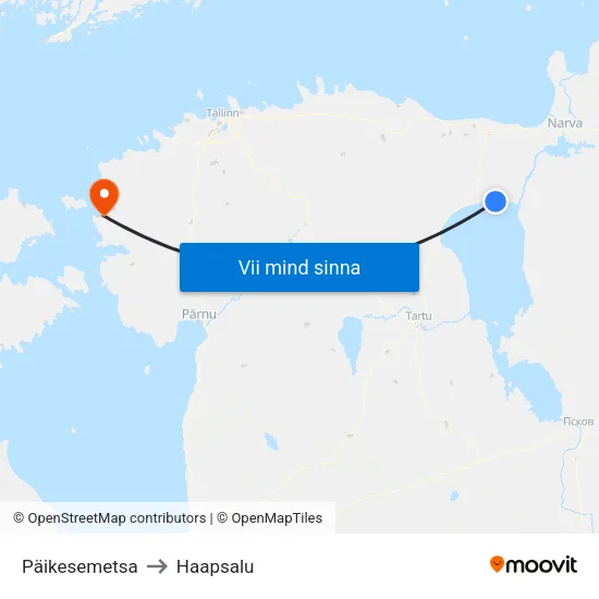 Päikesemetsa to Haapsalu map