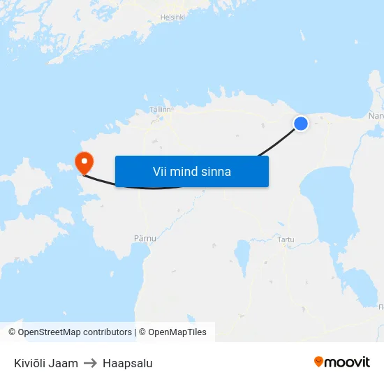 Kiviõli Jaam to Haapsalu map