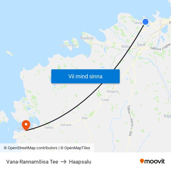 Vana-Rannamõisa Tee to Haapsalu map