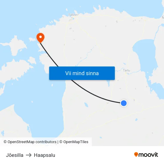 Jõesilla to Haapsalu map
