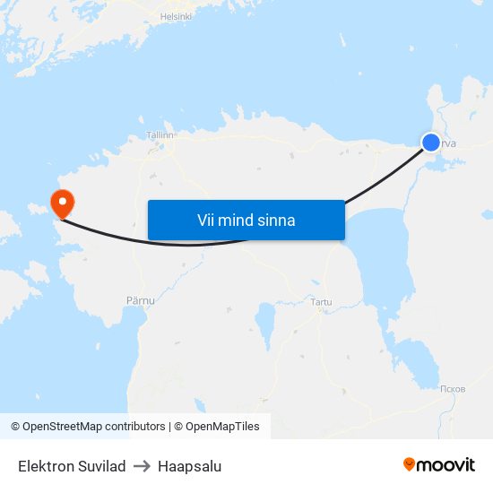 Elektron Suvilad to Haapsalu map