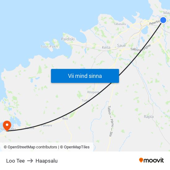 Loo Tee to Haapsalu map