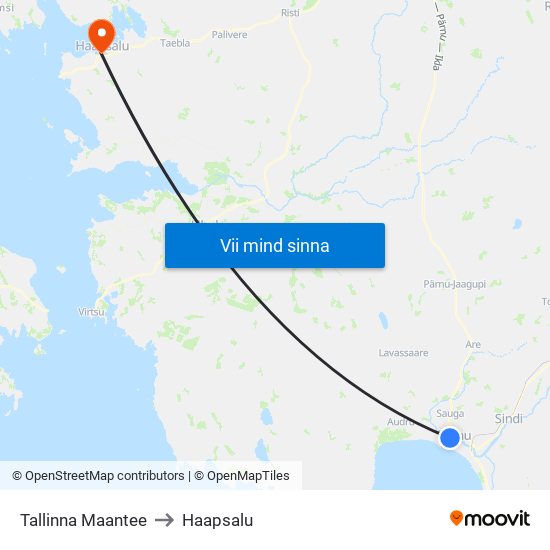 Tallinna Maantee to Haapsalu map