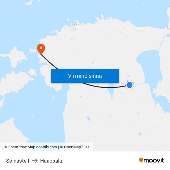 Soinaste I to Haapsalu map