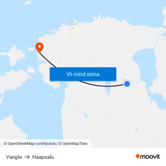 Vangla to Haapsalu map