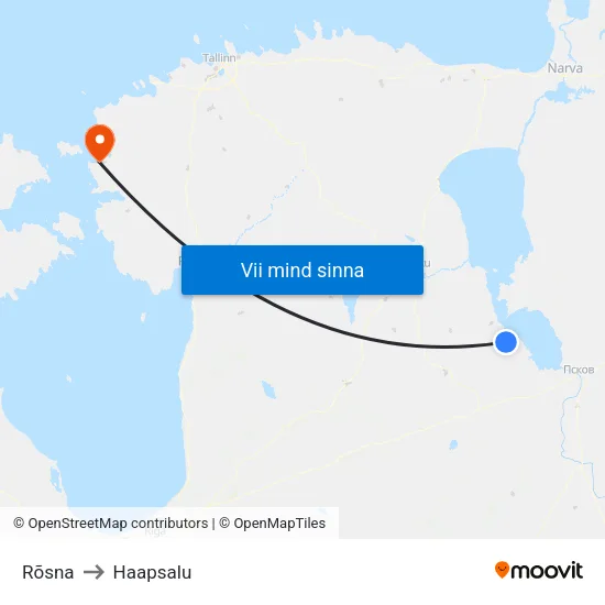 Rõsna to Haapsalu map