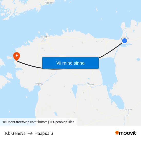 Kk Geneva to Haapsalu map