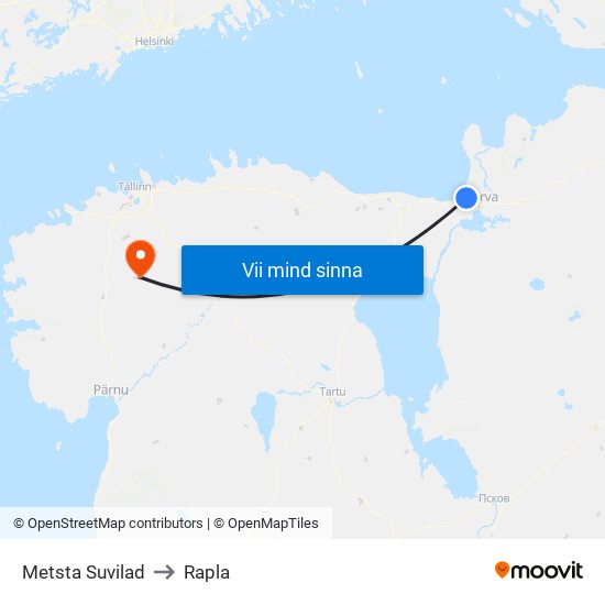 Metsta Suvilad to Rapla map