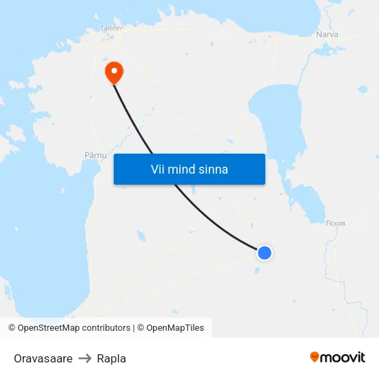 Oravasaare to Rapla map