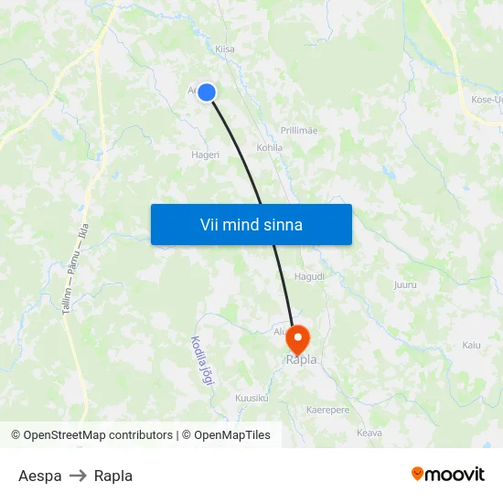 Aespa to Rapla map