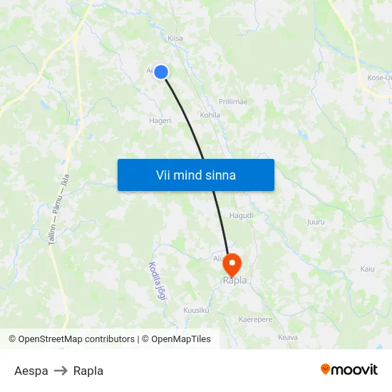 Aespa to Rapla map