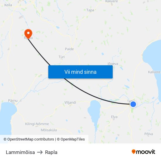 Lammimõisa to Rapla map