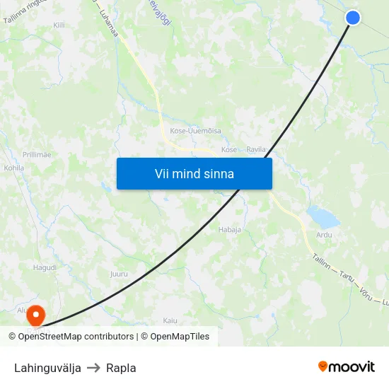Lahinguvälja to Rapla map