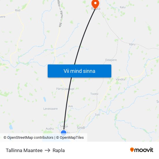 Tallinna Maantee to Rapla map