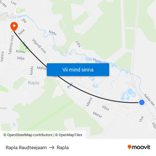 Rapla Raudteejaam to Rapla map