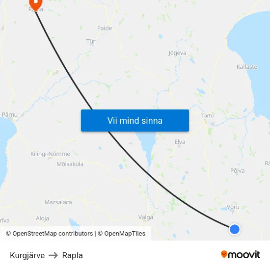 Kurgjärve to Rapla map