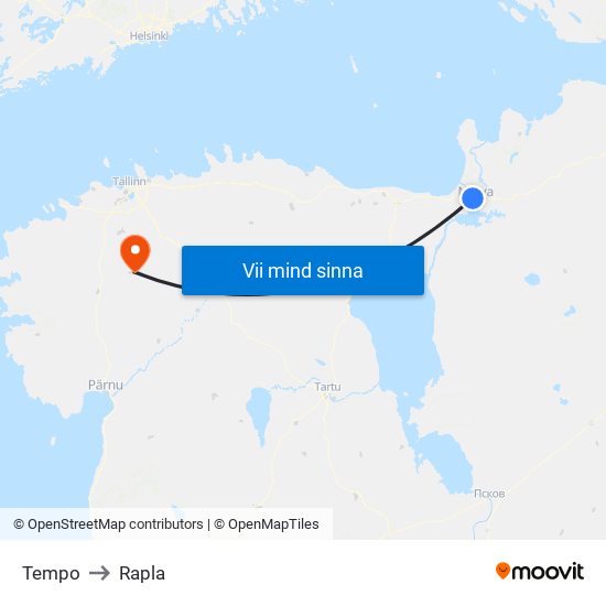 Tempo to Rapla map