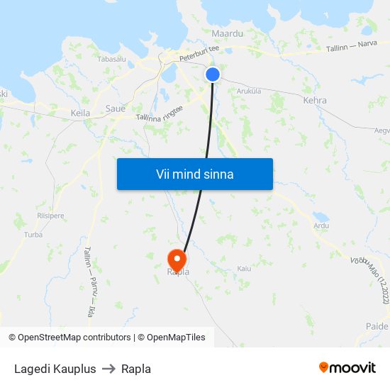 Lagedi Kauplus to Rapla map