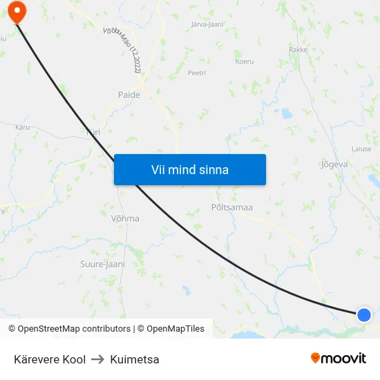 Kärevere Kool to Kuimetsa map