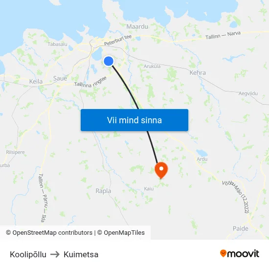 Koolipõllu to Kuimetsa map