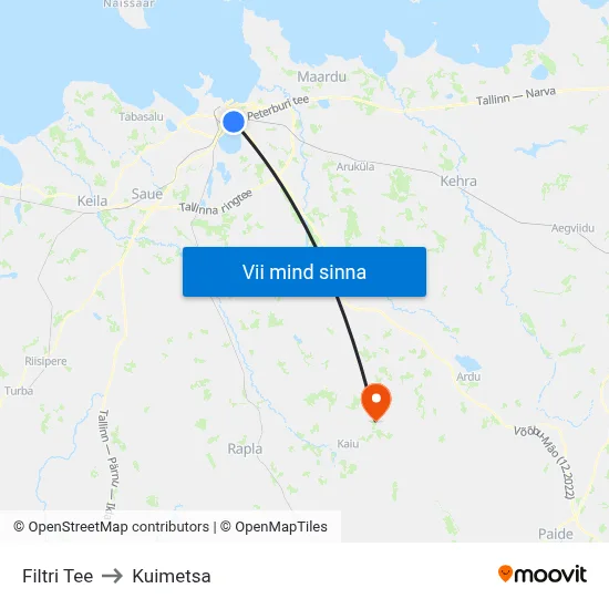 Filtri Tee to Kuimetsa map