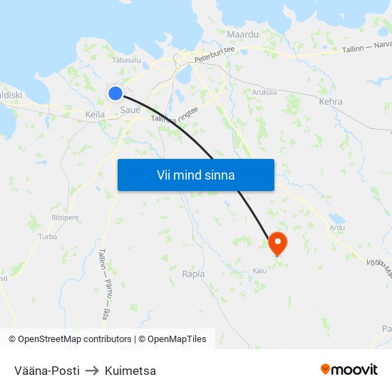 Vääna-Posti to Kuimetsa map