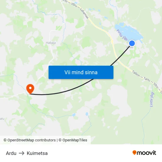 Ardu to Kuimetsa map
