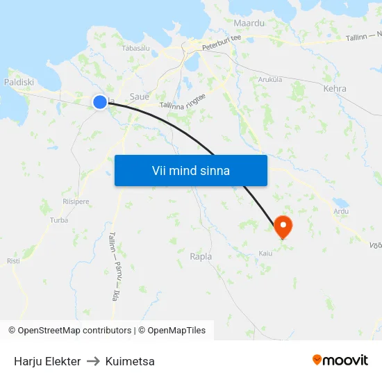 Harju Elekter to Kuimetsa map
