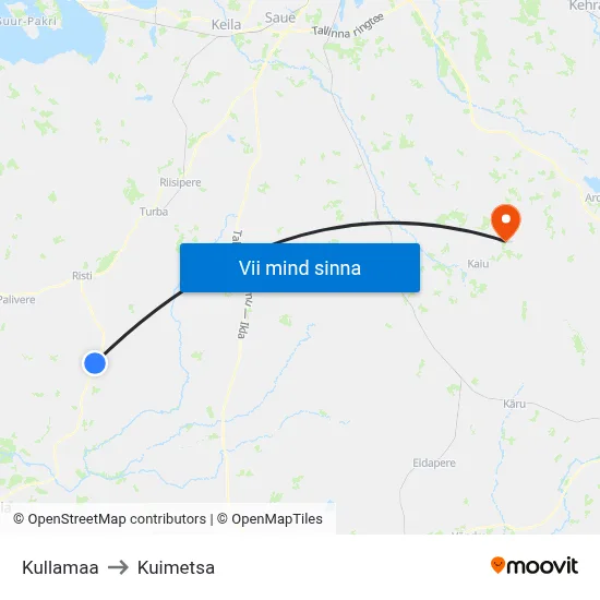 Kullamaa to Kuimetsa map