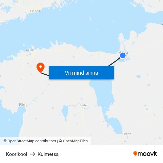 Koorikool to Kuimetsa map