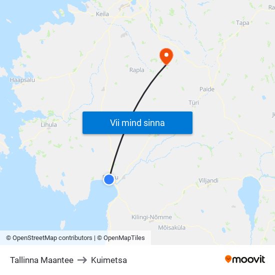 Tallinna Maantee to Kuimetsa map