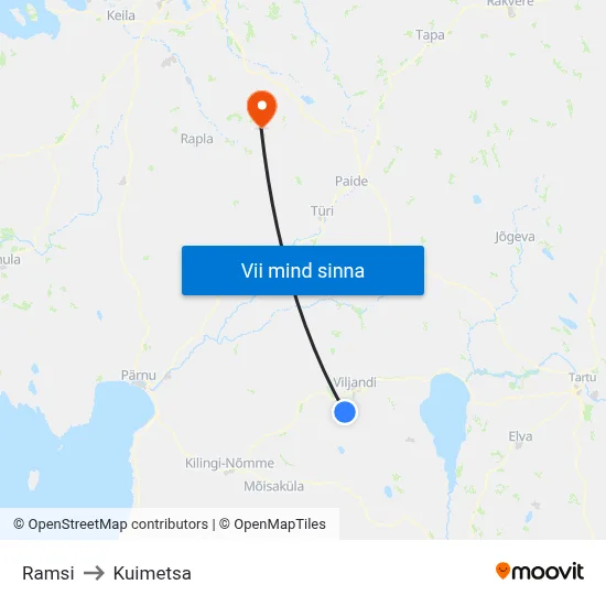 Ramsi to Kuimetsa map