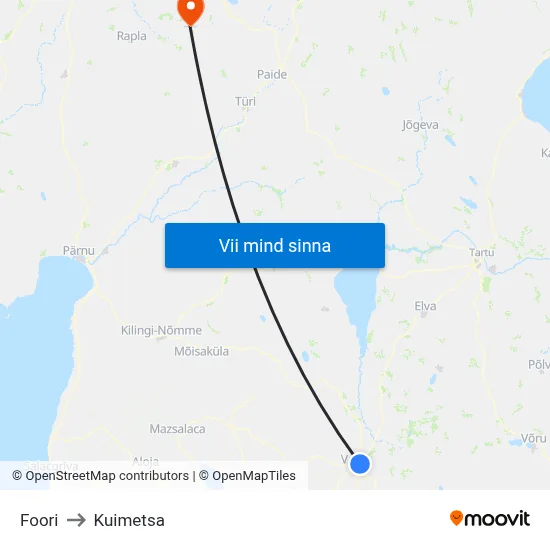 Foori to Kuimetsa map