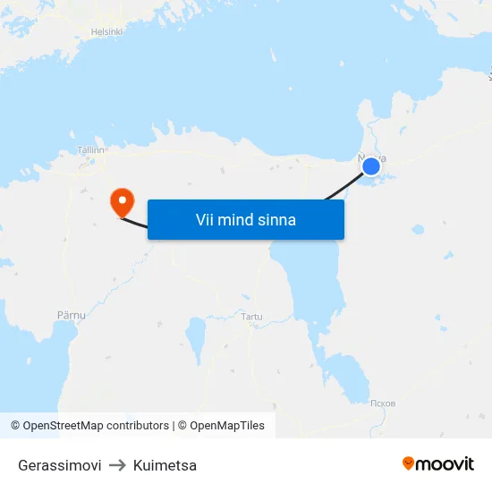 Gerassimovi to Kuimetsa map