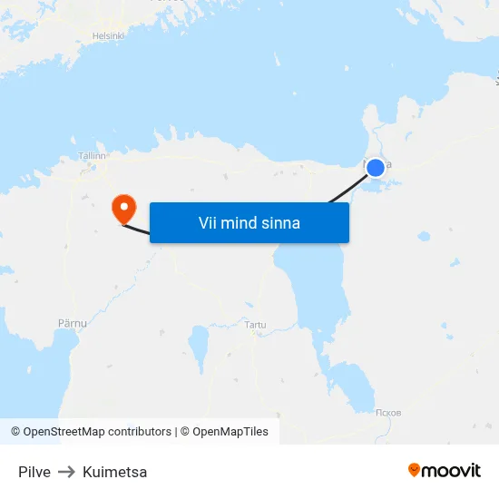Pilve to Kuimetsa map