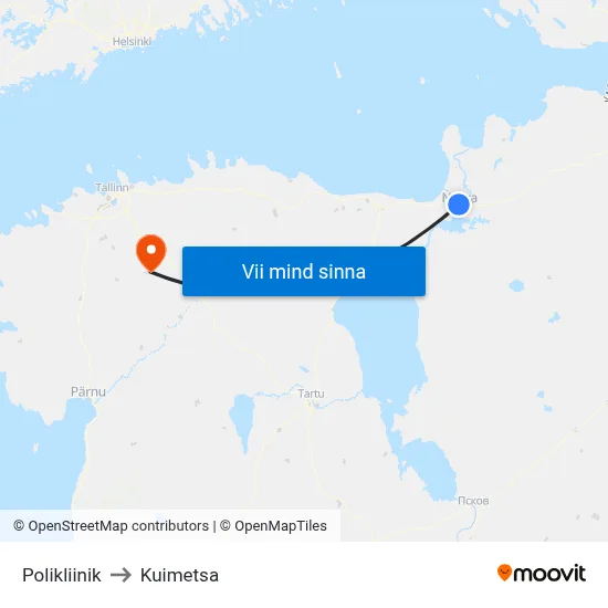Polikliinik to Kuimetsa map