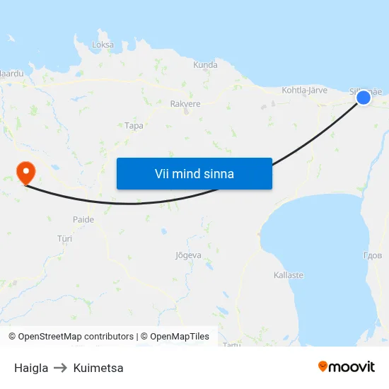 Haigla to Kuimetsa map