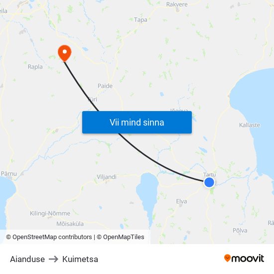 Aianduse to Kuimetsa map
