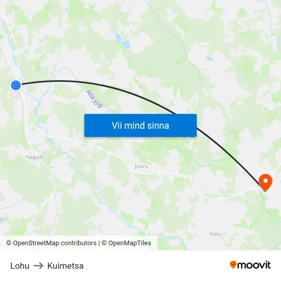 Lohu to Kuimetsa map