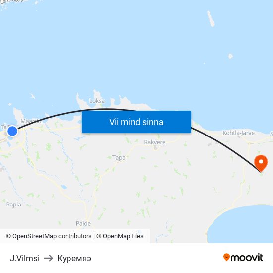 J.Vilmsi to Куремяэ map