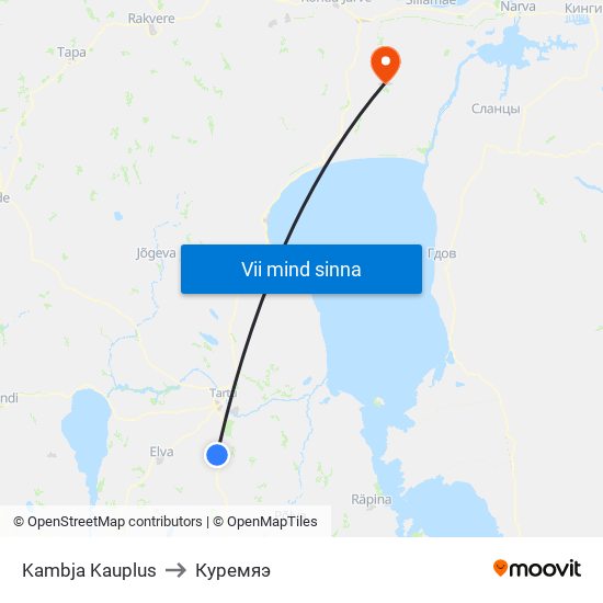 Kambja Kauplus to Куремяэ map