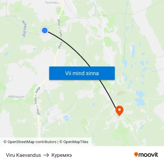 Viru Kaevandus to Куремяэ map