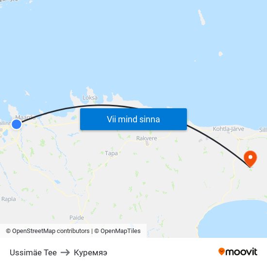 Ussimäe Tee to Куремяэ map