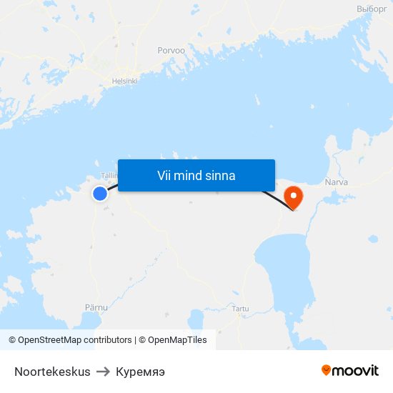 Noortekeskus to Куремяэ map