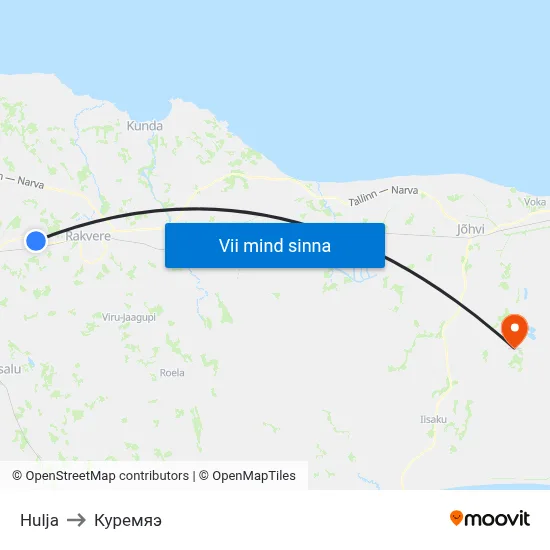 Hulja to Куремяэ map