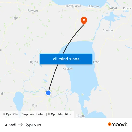 Aiandi to Куремяэ map