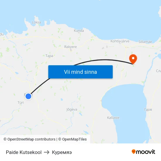 Paide Kutsekool to Куремяэ map