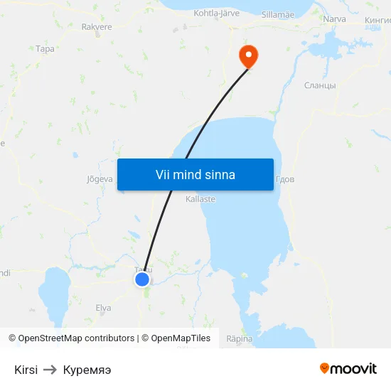 Kirsi to Куремяэ map
