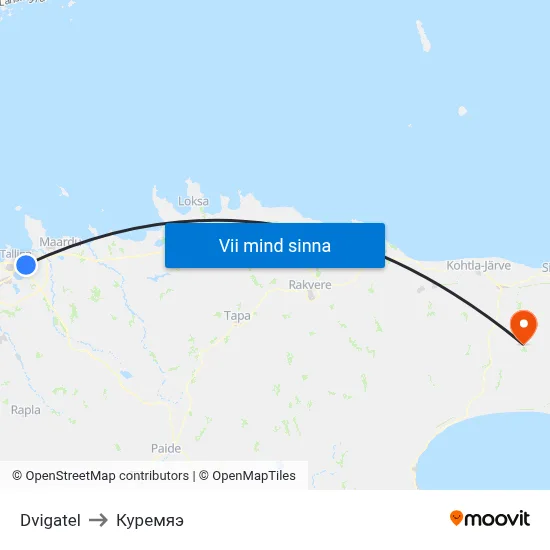 Dvigatel to Куремяэ map